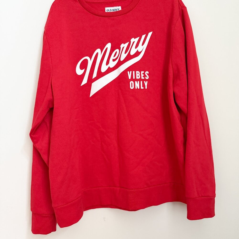 OLD NAVY - 2024 Christmas Sweatshirt - Red - 2XL